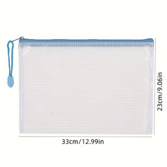 10 Pcs Mesh Bag With Zipper A4 Size Office Home Supplies Student Use