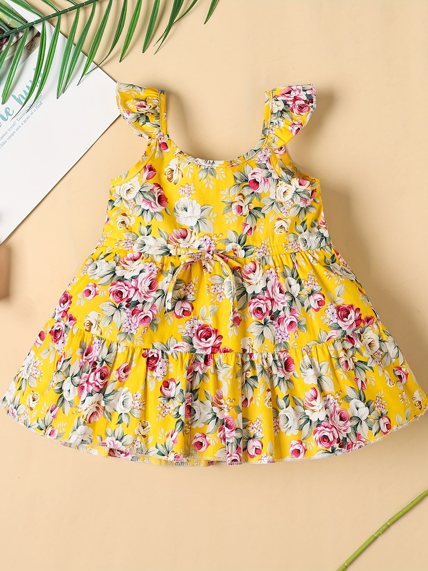 Baby Girl Cotton Princess Dress Sleeveless Ruffle Sleeve Puff Dress