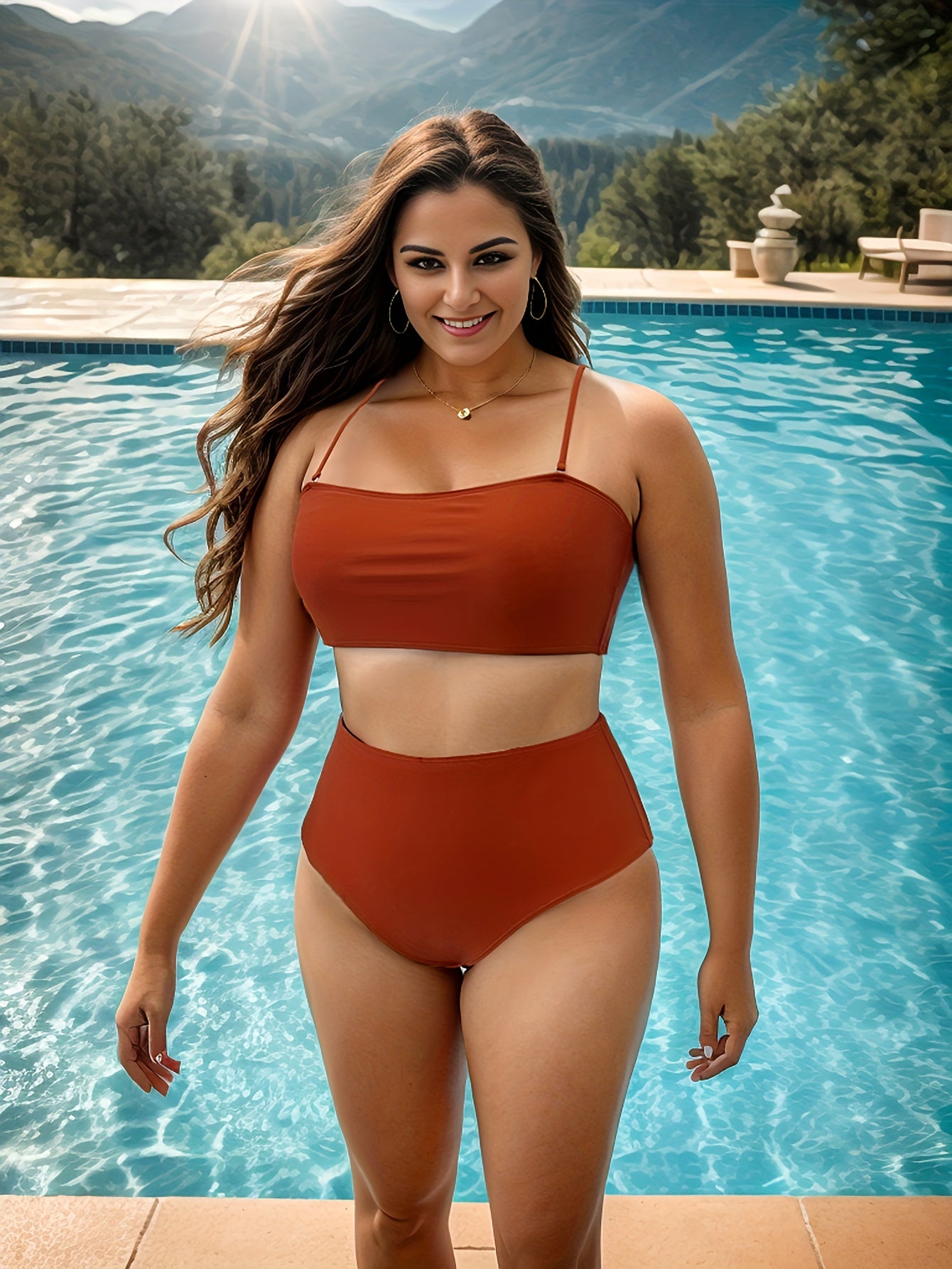 Lace Up Bikini Set with Cover Up Skirt