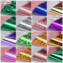 16 Sheets Nail Art Foil Transfer Set Paper Manicure Starry Nail Stickers