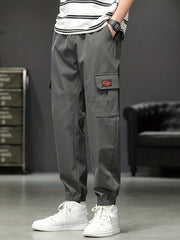 Men's Loose Cargo Pants Joggers Flap Pocket Trousers