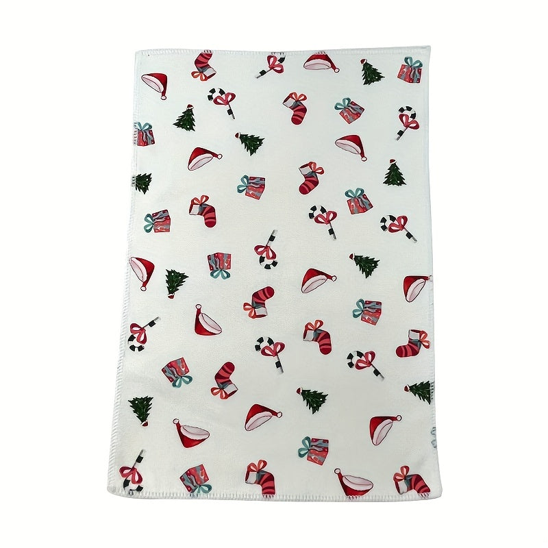 Christmas Pattern Fingertip Towel Soft Absorbent Hand Wipe