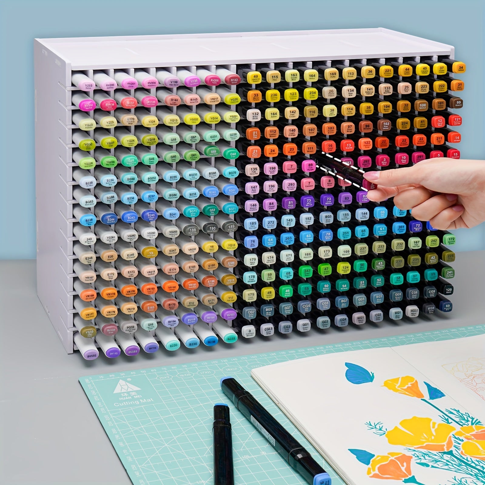 Markers Storage Rack Organizer Removable Dividers