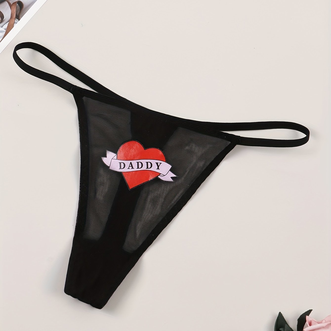 Heart Print Seamless Thongs Low Waist Intimates Panties Women's Lingerie