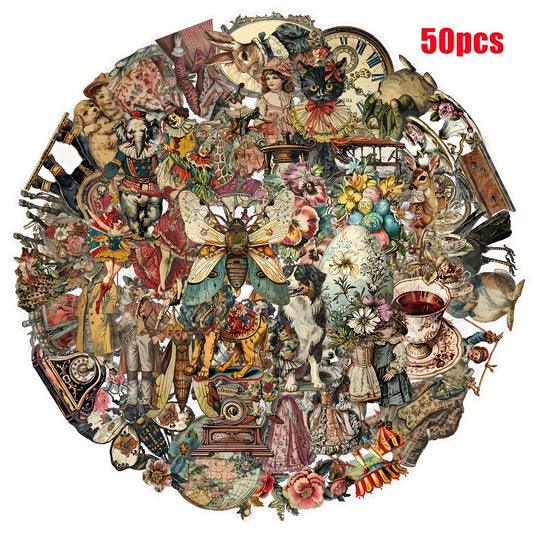 50 British Retro Cartoon Graffiti Stickers for Decoration