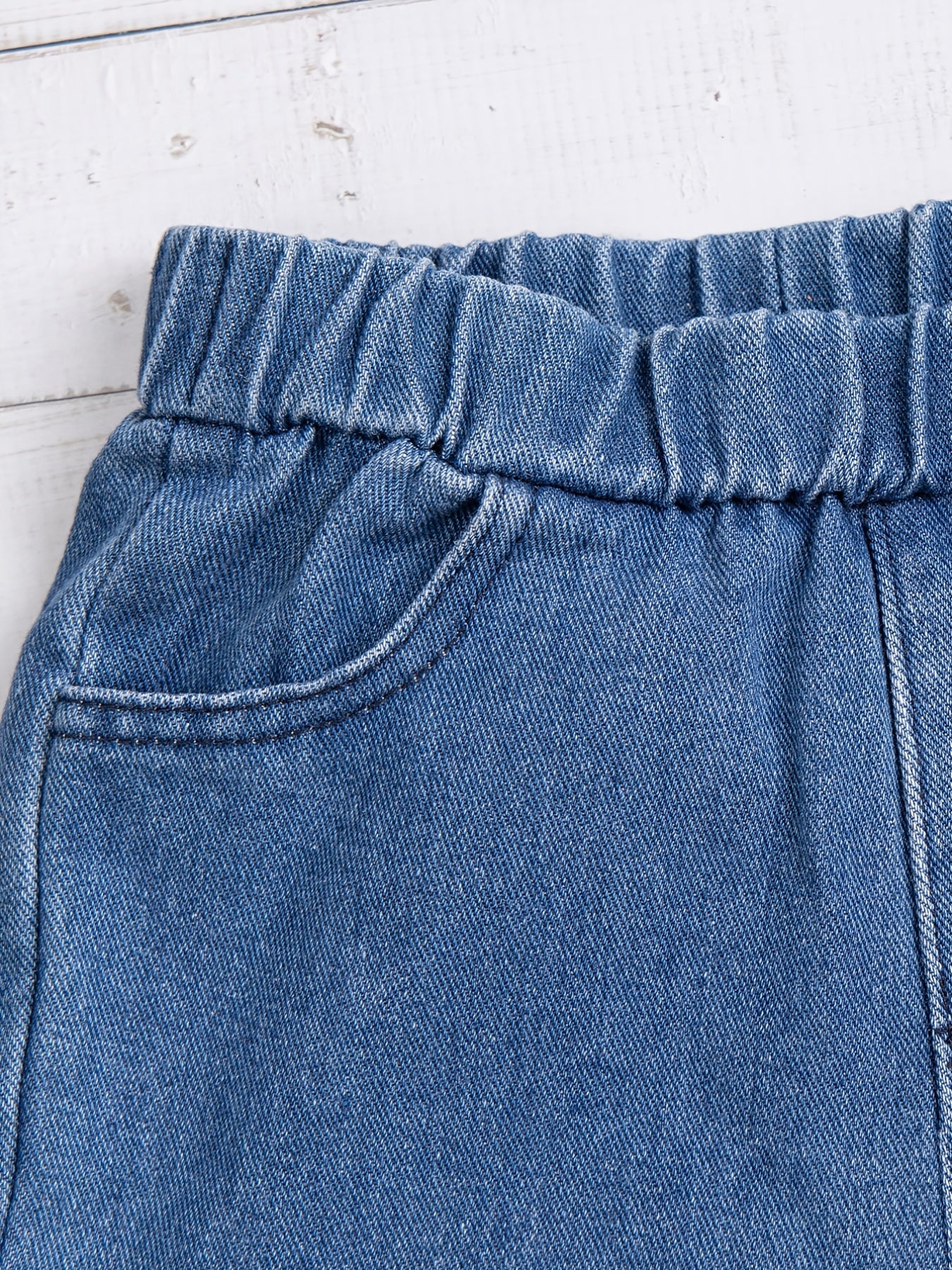 Baby Girls Ruffles Jeans Elastic Waist Flare Leg Pants