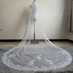 Lace Edge 1T Bridal Veils 3 Meters Veu De Noiva Longo