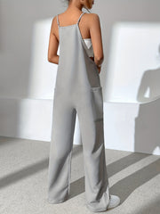 V Neck Jumpsuit with Pockets for Women