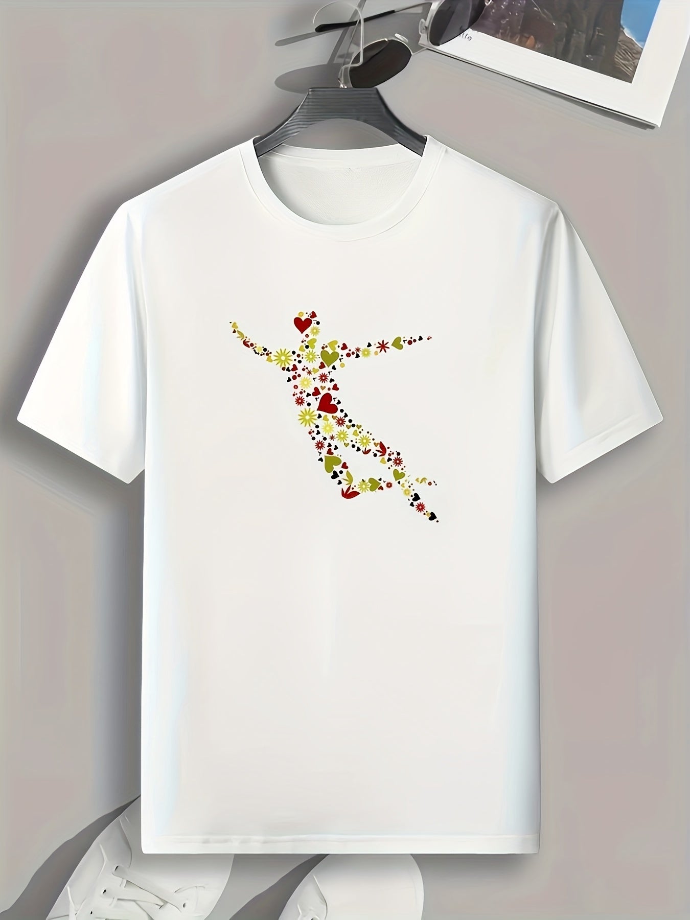 Symbol Dancer Print Men's Comfy T-shirt for Outdoor Summer