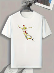 Symbol Dancer Print Men's Comfy T-shirt for Outdoor Summer