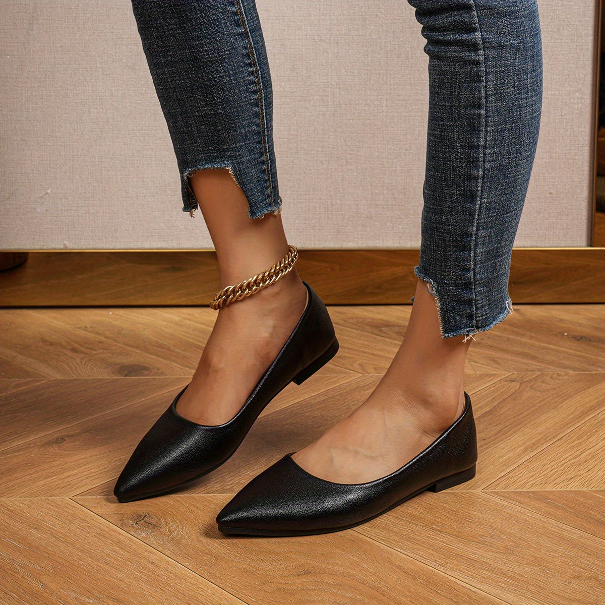 Women's Pointed Toe Slip On Flat Shoes Soft Sole Office Work Flats