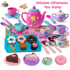 Tea Party Play Set for Little Girls Pretend Princess Tea Time Kitchen