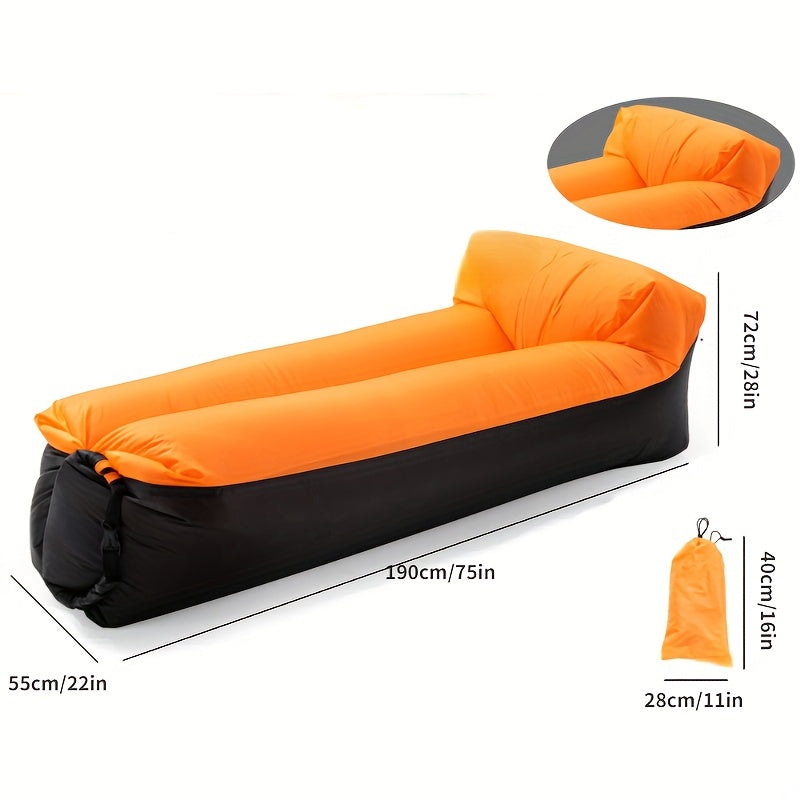 Lazy Inflatable Portable Lounger Air Cushion with Pillow for Camping