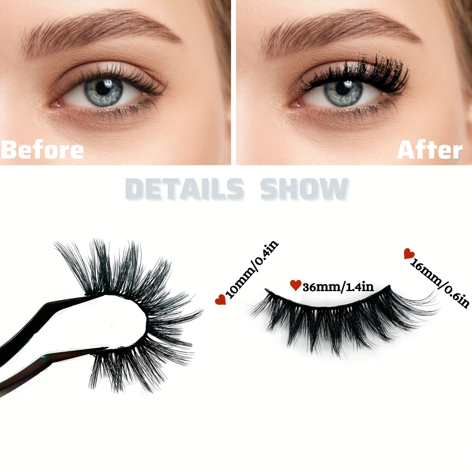 5 Pairs Fluffy Cat Eye False Eyelashes for Eye Opening Makeup