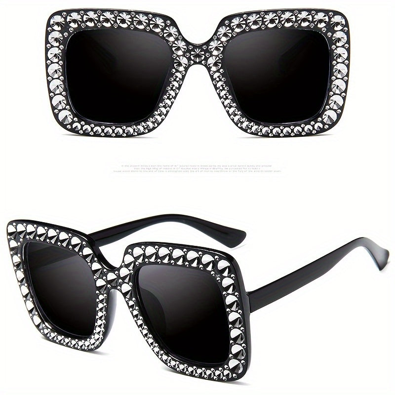 Oversized Cat Eye Sunglasses Rhinestone Gradient Lens UV400