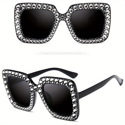 Oversized Cat Eye Sunglasses Rhinestone Gradient Lens UV400