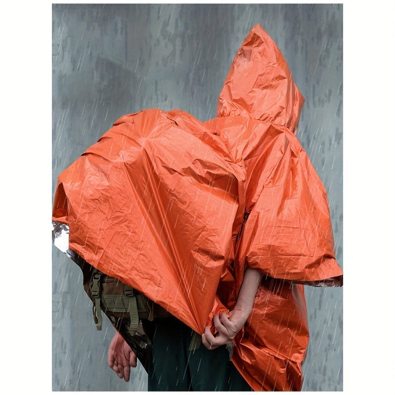 Portable First Aid Reflective Windproof Raincoat for Emergency Hiking