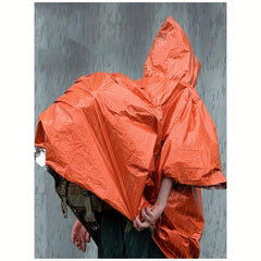 Portable First Aid Reflective Windproof Raincoat for Emergency Hiking