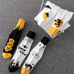 5 Pairs Skull & Bat Print Halloween Crew Socks Women's Stockings & Hosiery