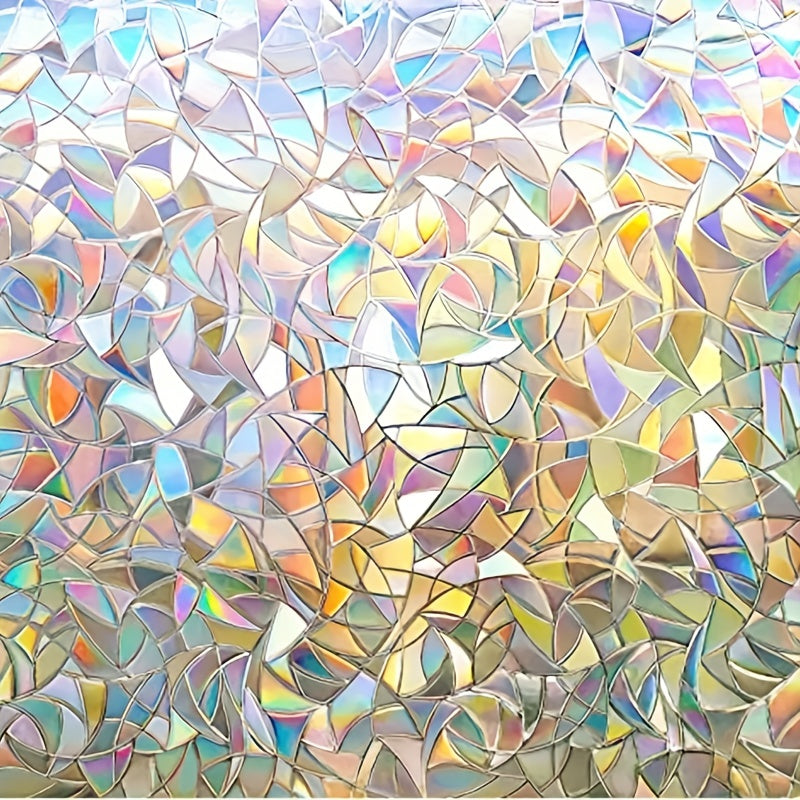 Privacy Rainbow Window Film Clings - Decorative 3D Vinyl Stained Glass Decals