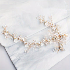 Faux Pearl Rhinestone Hairpin Side Clip