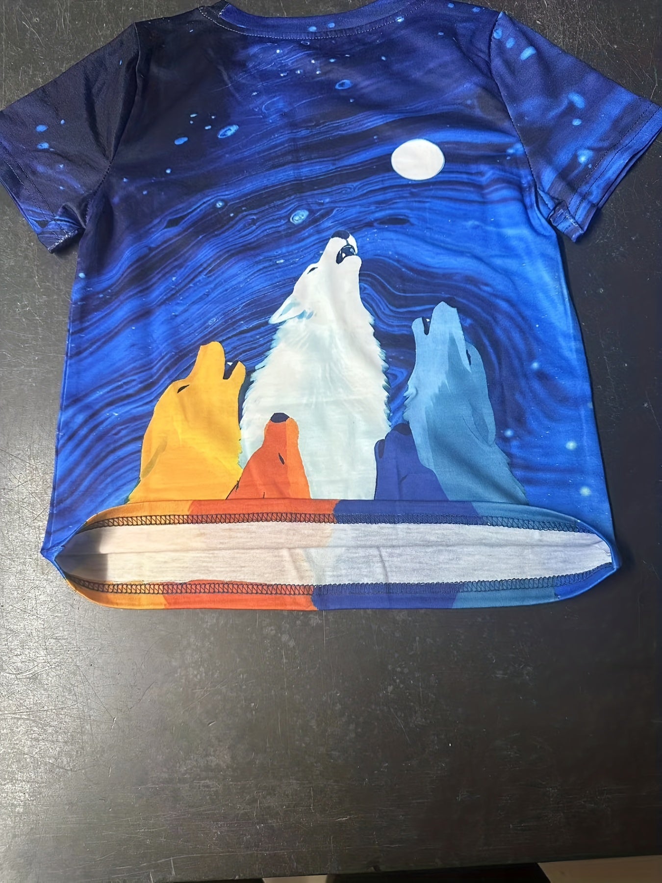 3D Cartoon Wolves Graphic T shirt for Boys and Girls