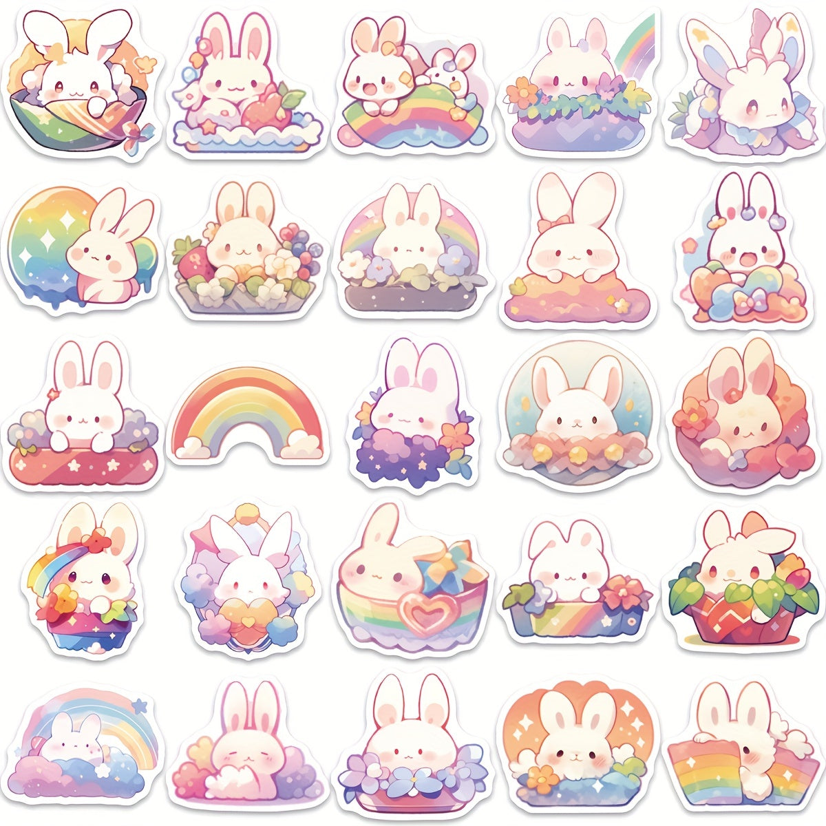 50pcs Bunny Series Waterproof Graffiti Stickers for Motorcycles Laptops DIY