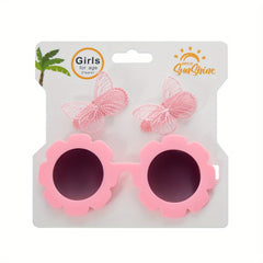 Kids Sunglasses & Butterfly Hair Clip Set