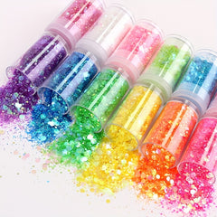 32 Colors Holographic Chunky Glitter Set for Resin Art Crafts Nail Body