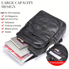 Casual Leather Backpack 35 56 Cm Laptop Bag Lightweight