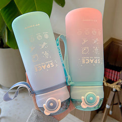 1pc 21 3oz 630ml Portable Plastic Cup Gradient Outdoor Sports Water Bottle