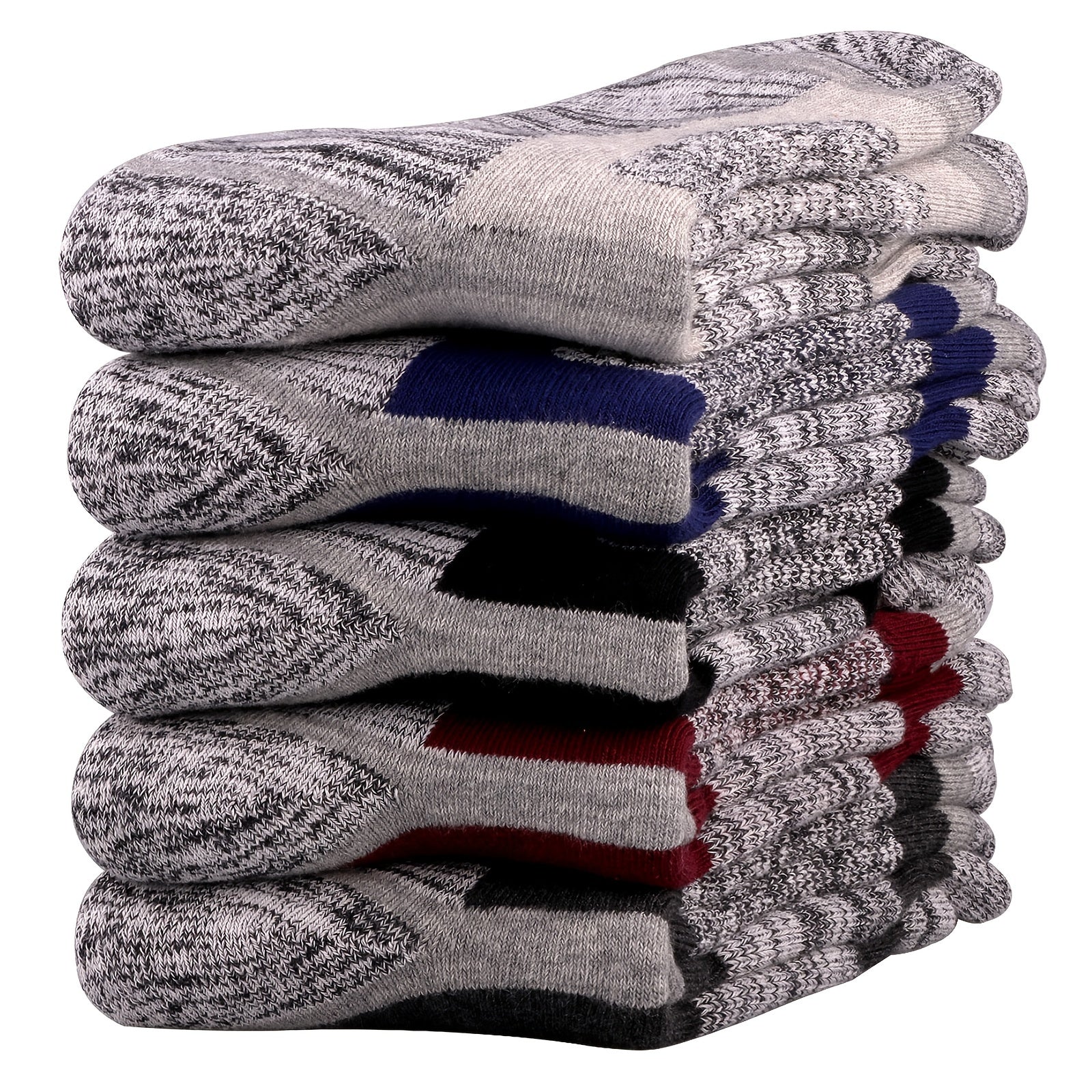 YUEDGE Men's Outdoor Hiking Crew Socks 5 Pairs Pack