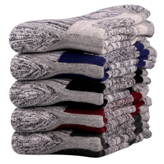 YUEDGE Men's Outdoor Hiking Crew Socks 5 Pairs Pack