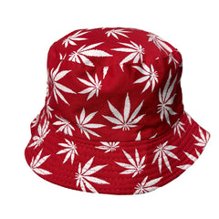 Leaf Print Bucket Hat Unisex Hip Hop Fisherman Cap Lightweight Travel Beach