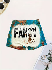 Fancy Like Print Skinny Shorts Casual Shorts Women