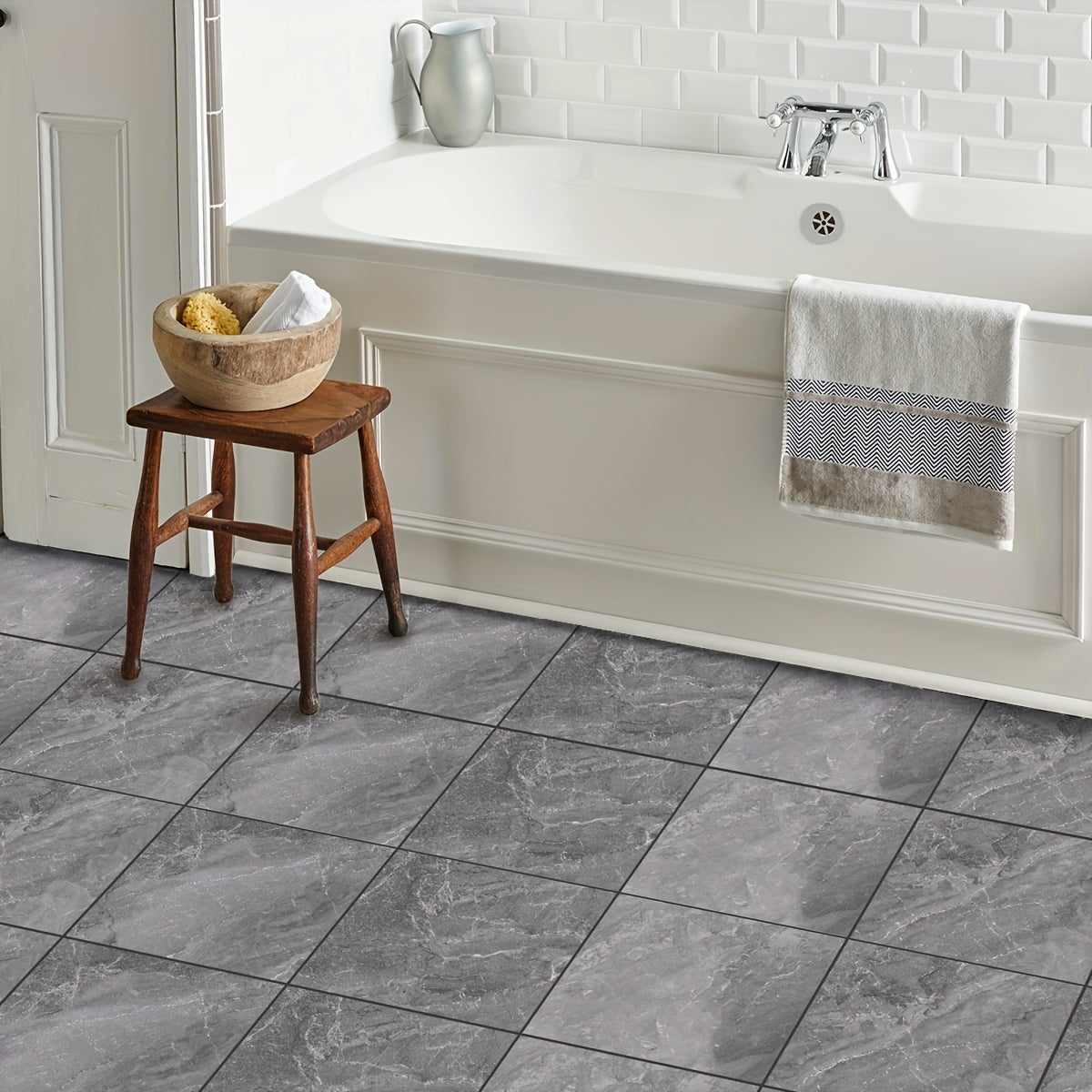 Marble Pattern Floor Stickers Set - Waterproof & Non-slip