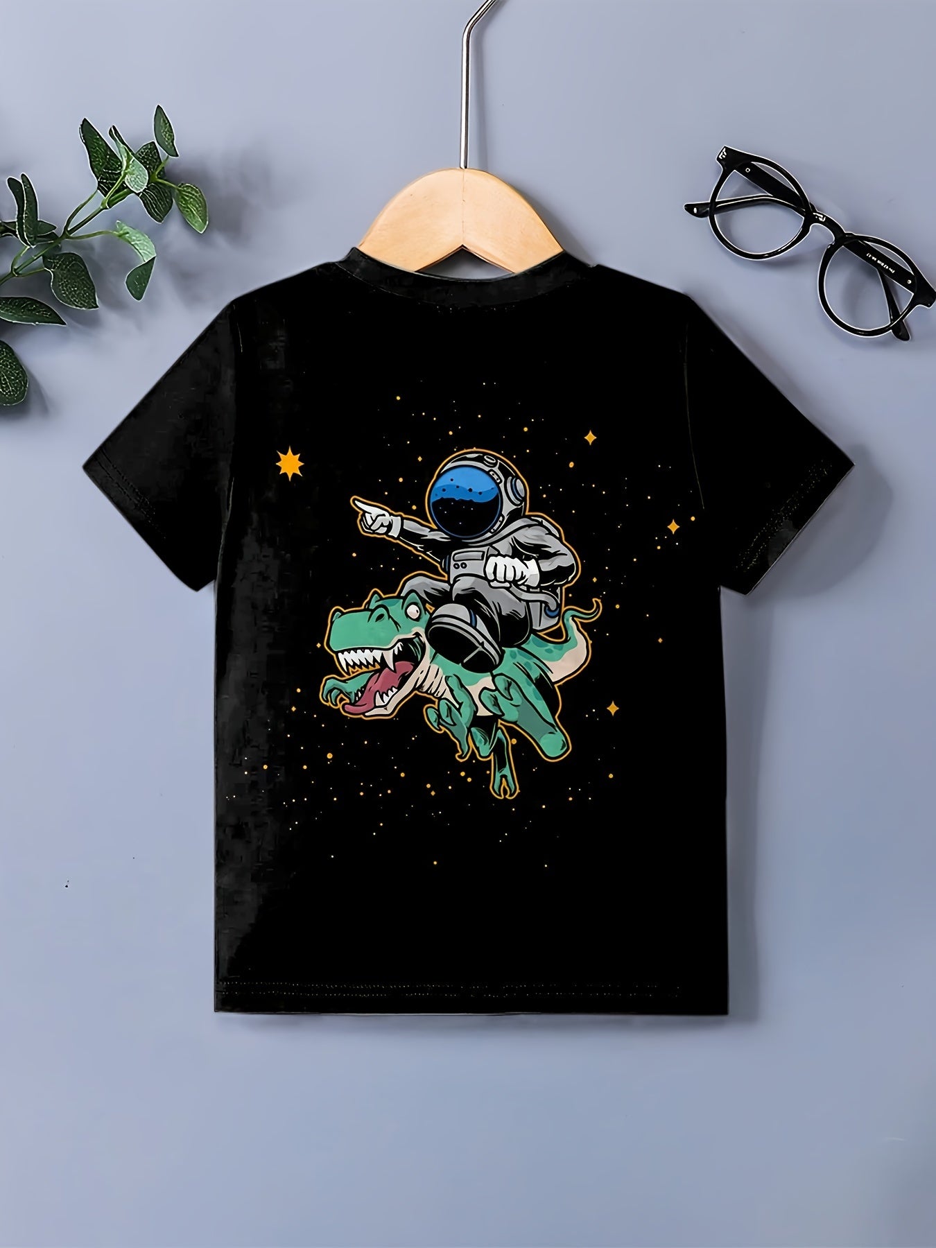 Astronaut & Dinosaur Cartoon T-shirt for Boys