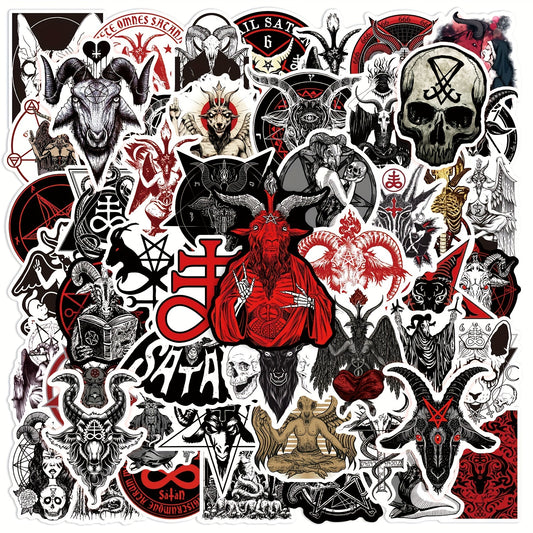 50pcs Devil Satan Graffiti Stickers For Mobile Phone Tablet Skateboard