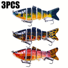 3pcs 6 segment Fishing Lure Jointed Bionic Bait