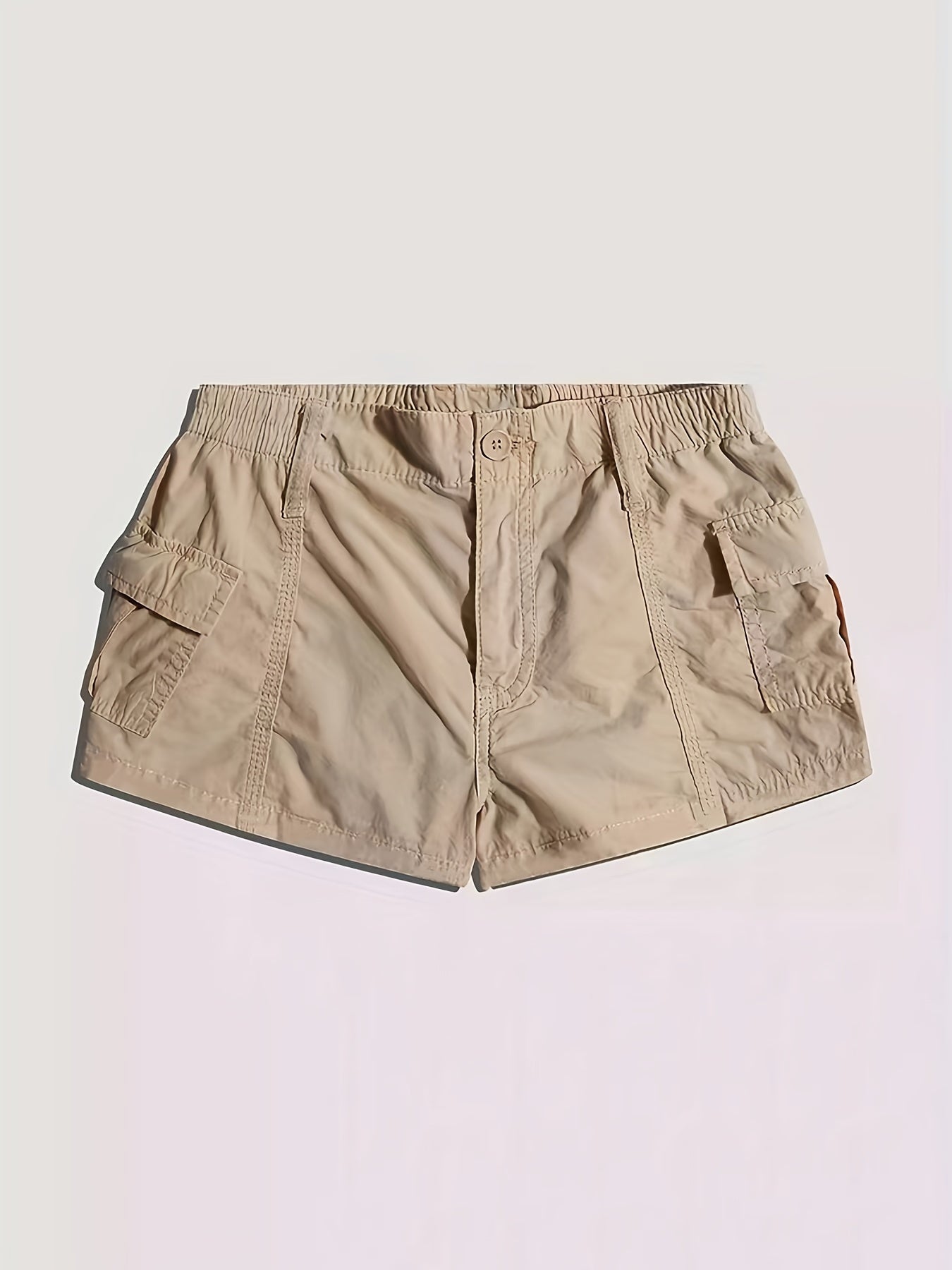 Solid Button Front Shorts Sexy Dual Pockets Shorts For Spring & Summer