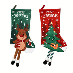 2pcs Christmas Stockings Gift Bags Candy Bags Christmas Supplies