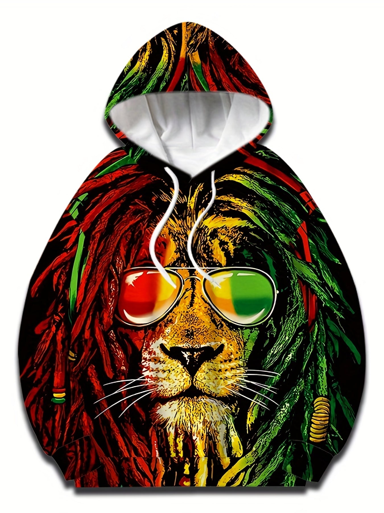 Lion 3D Print Hoodie Men Graphic Hooded Pullover Autumn Winter