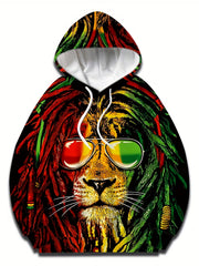 Lion 3D Print Hoodie Men Graphic Hooded Pullover Autumn Winter