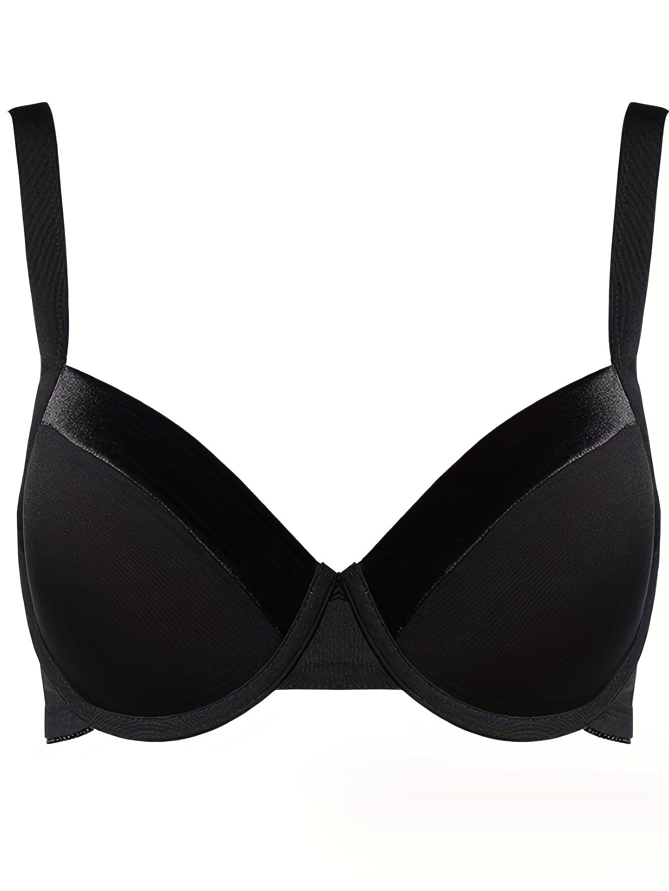 Solid T Shirt Bra Comfy & Breathable Push Up Bra