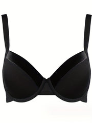 Solid T Shirt Bra Comfy & Breathable Push Up Bra