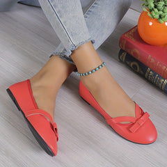 Women's Bowknot Decor Slip On Flats Lightweight Shoes