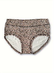 4 Pack Plus Size Sexy Panties Set Leopard Print Briefs Breathable Stretch 4pcs