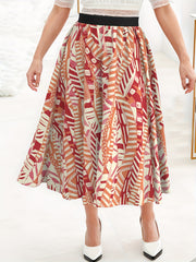 Geometric Print High Waist A line Skirt