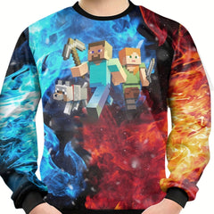 Cartoon Character Kid's Pullover Sweatshirt for Spring Fall Winter