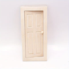 Mini Dollhouse Wooden Door Furniture Hinged Red Beige for Decoration